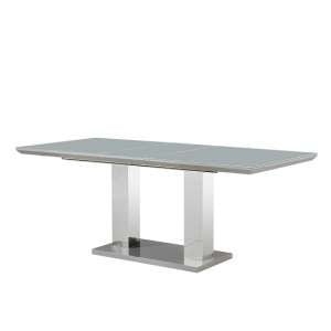 Monton Glass Extendable Dining Table With Grey High Gloss