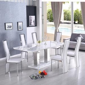 Monton Large Extending White Dining Table 8 Collette Chairs