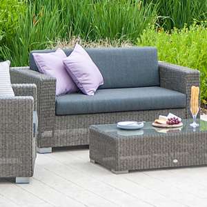 Monx Outdoor 2 Seater Sofa In Charcoal Grey