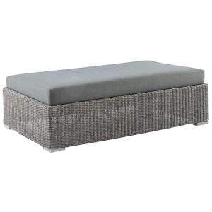 Monx Outdoor Rectangular Ottoman In Charcoal Grey