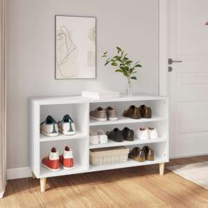 Monza Wooden Hallway Shoe Storage Rack In White