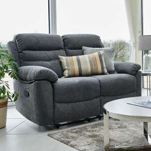 Moorgate Fabric Recliner 2 Seater Sofa In Nickel
