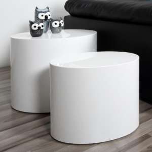 Moosic High Gloss Set Of 2 Coffee Tables In White