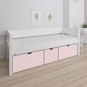 Morden Kids Wooden Day Bed With 3 Drawers In Light Rose
