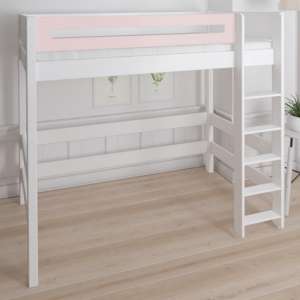 Morden Kids High Sleeper Bed With Safety Rail In Light Rose