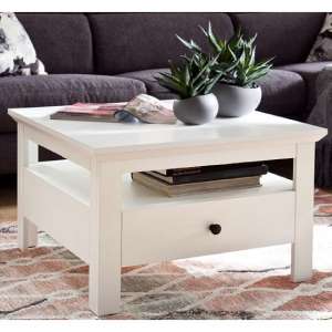 Moreno Wooden Storage Coffee Table In White With 1 Drawer