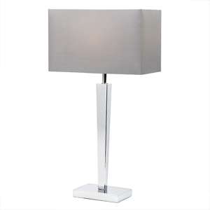 Moreto Grey Fabric Table Lamp In Chrome