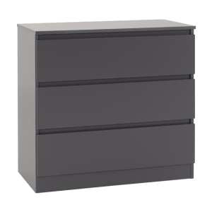 Mcgowan Wooden Chest Of Drawers In Grey With 3 Drawers