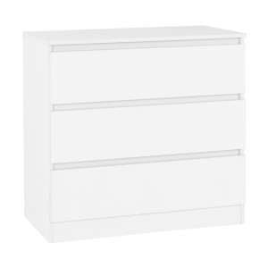 Mcgowan Wooden Chest Of Drawers In White With 3 Drawers