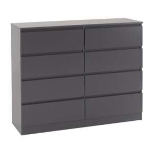 Mcgowan Wooden Chest Of Drawers In Grey With 8 Drawers