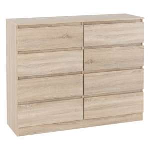 Mcgowan Wooden Chest Of Drawers In Sonoma Oak With 8 Drawers