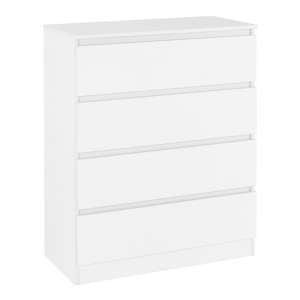 Mcgowan Wooden Chest Of Drawers In White With 4 Drawers