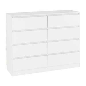 Mcgowan Wooden Chest Of Drawers In White With 8 Drawers