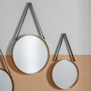 Morston Round Set Of 2 Wall Bedroom Mirrors In Gold Frame