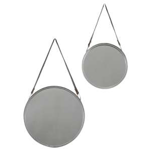 Morston Round Set Of 2 Wall Bedroom Mirrors In Silver Frame
