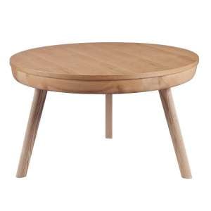 Morvik Round Wooden Coffee Table In Oak
