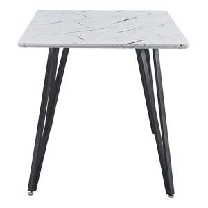 Muirkirk Wooden Dining Table In White Marble Effect