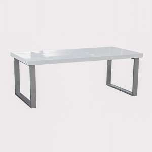 Sierras High Gloss Coffee Table With Chrome Base In White