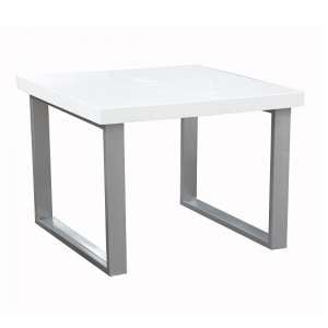 Mundell Lamp Table In White High Gloss With Chrome Base