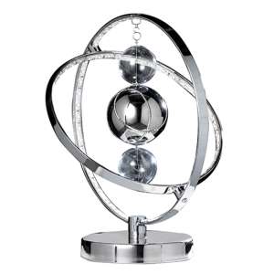Muni LED Clear Glass Spheres Table Lamp In Polished Chrome
