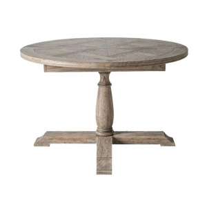 Mustique Round Extending Wooden Dining Table In Natural