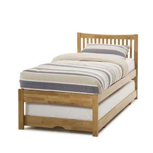 Mya Hevea Wooden Single Bed and Guest Bed In Honey Oak