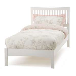 Mya Hevea Wooden Single Bed In Opal White