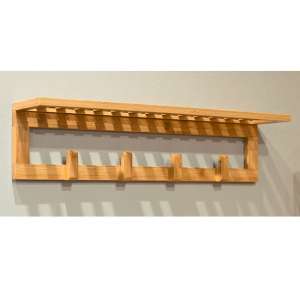 Myers Wooden Wall Hung 4 Hooks Coat Rack In Natural