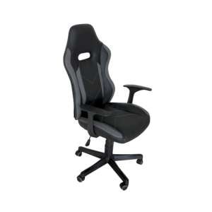 Myhomi Polyester Office Chair In Black And Grey With Arms