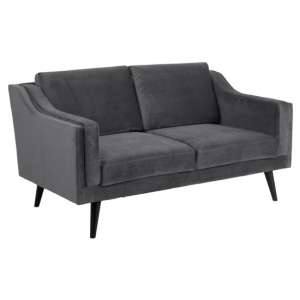 Myrtle Fabric Upholstered 2 Seater Sofa In Dark Grey