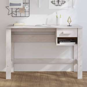 Naaji Pine Wood Laptop Desk With 1 Drawer In White