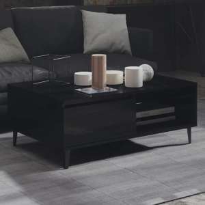 Naava High Gloss Coffee Table With 1 Door In Black