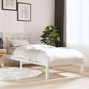 Naida Solid Pinewood Single Bed In White