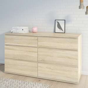 Naira Wooden Chest Of Drawers In Oak With 6 Drawers