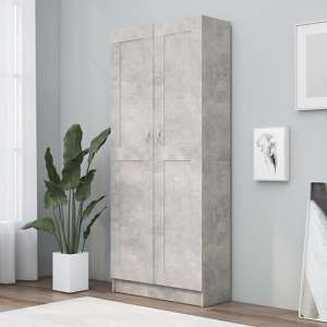 Nancia Wooden Wardrobe With 2 Doors In Concrete Effect