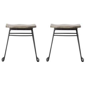 Narberth Natural Wooden Outdoor Stools In Pair