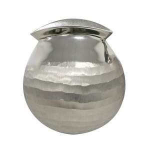 Narrow Aluminium Small Decorative Vase In Polished Silver