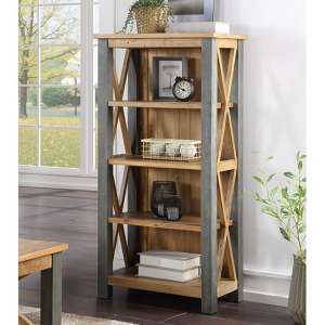 Nebura Small Wooden Bookcase In Reclaimed Wood