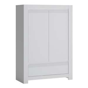 Neka Wooden 2 Doors 1 Drawer Storage Cabinet In Alpine White