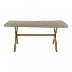 Nekkar Wooden Dining Table In Whitewash With Iron Legs