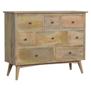 Neligh Wooden Chest Of Drawers In Natural Oak Ish With 8 Drawers