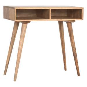 Neligh Wooden Study Desk In Natural Oak Ish With Open Shelves
