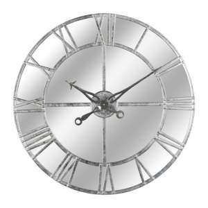 Neoga Small Foil Mirrored Wall Clock In Silver