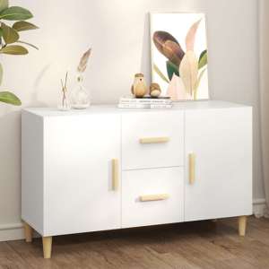 Neola Wooden Sideboard With 2 Doors 2 Drawers In White