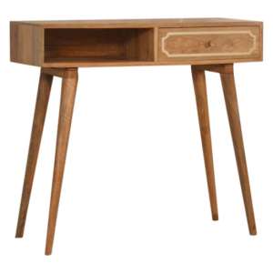 Nepal Wooden Study Desk In Oak Ish With 1 Drawer
