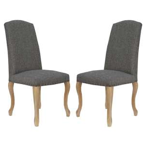 Nepean Dark Grey Fabric Luxury Dining Chairs In Pair