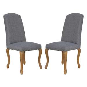 Nepean Light Grey Fabric Luxury Dining Chairs In Pair