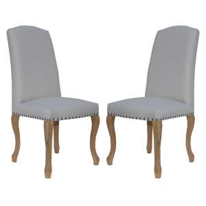 Nepean Natural Fabric Luxury Dining Chairs In Pair