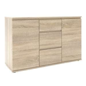 Naira Wooden Sideboard In Oak With 2 Doors 3 Drawers