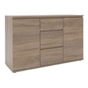Naira Wooden Sideboard In Truffle Oak With 2 Doors 3 Drawers